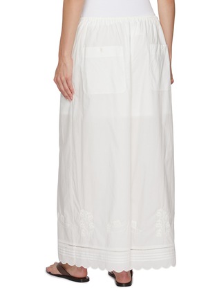 Back View - Click To Enlarge - FAFAMOON - Embroidered Patchwork Cotton Wide Leg Pants