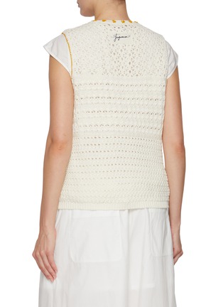 Back View - Click To Enlarge - FAFAMOON - Crocheted Cotton Knit Vest