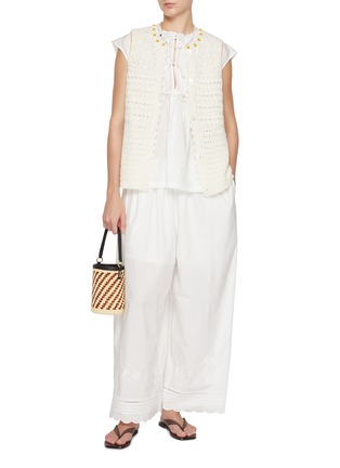 Figure View - Click To Enlarge - FAFAMOON - Crocheted Cotton Knit Vest