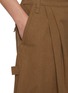 - FAFAMOON - Pleated Drawstring Hem Cargo Pants