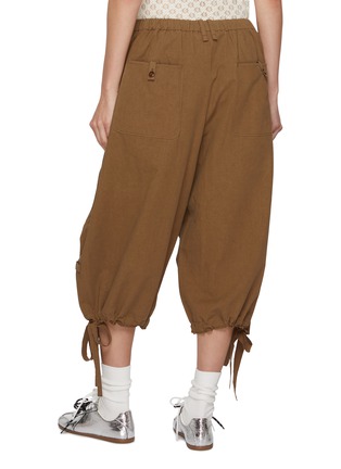 Back View - Click To Enlarge - FAFAMOON - Pleated Drawstring Hem Cargo Pants