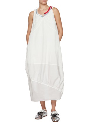 Figure View - Click To Enlarge - FAFAMOON - Knot Patchwork Cotton Dress