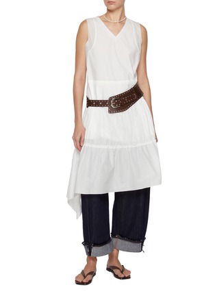 Figure View - Click To Enlarge - FAFAMOON - Tiered Draped Cotton Dress