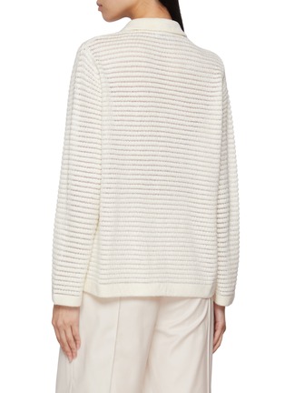 Back View - Click To Enlarge - CRUSH COLLECTION - Velvet Pointelle Lapel Cardigan