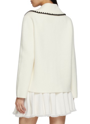 Back View - Click To Enlarge - CRUSH COLLECTION - Contrast Trim Button Up Jacket