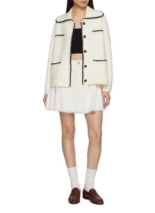 Figure View - Click To Enlarge - CRUSH COLLECTION - Contrast Trim Button Up Jacket