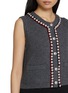  - CRUSH COLLECTION - Faux Pearl Trimmed Wool Cashmere Vest