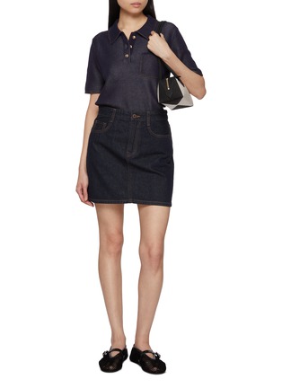 Figure View - Click To Enlarge - CRUSH COLLECTION - Denim Look Polo Shirt