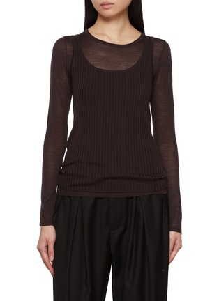 Main View - Click To Enlarge - CRUSH COLLECTION - Layered Crewneck Wool Top