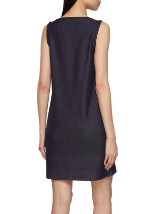 Back View - Click To Enlarge - CRUSH COLLECTION - Denim Look Vest Dress