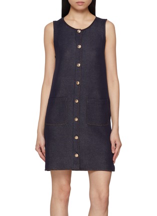 Main View - Click To Enlarge - CRUSH COLLECTION - Denim Look Vest Dress
