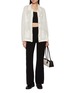 Figure View - Click To Enlarge - CRUSH COLLECTION - High Rise Flared Knit Pants