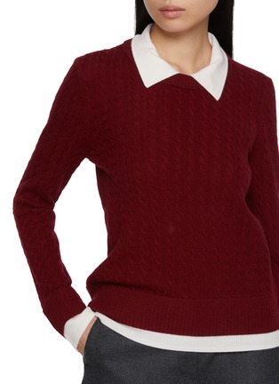  - CRUSH COLLECTION - Colourblock Cable Knit Polo Sweater