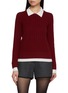 Main View - Click To Enlarge - CRUSH COLLECTION - Colourblock Cable Knit Polo Sweater