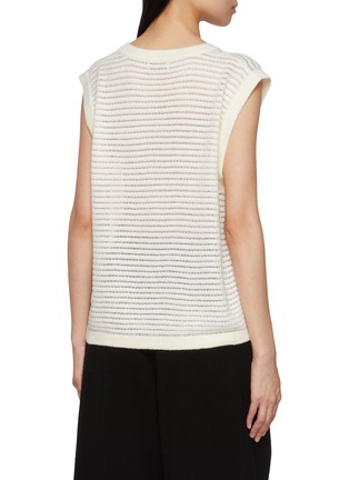 Back View - Click To Enlarge - CRUSH COLLECTION - Velvet Pointelle Round Neck Vest