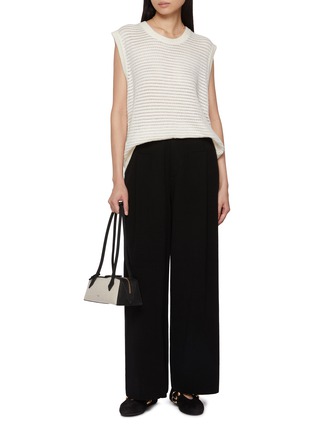 Figure View - Click To Enlarge - CRUSH COLLECTION - Velvet Pointelle Round Neck Vest