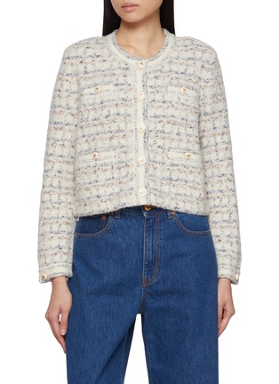 Main View - Click To Enlarge - CRUSH COLLECTION - Checkered Tweed Jacket
