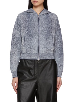 Main View - Click To Enlarge - CRUSH COLLECTION - Denim Look Hooded Cardigan