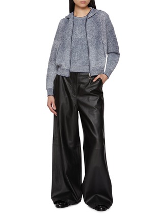Figure View - Click To Enlarge - CRUSH COLLECTION - Denim Look Hooded Cardigan