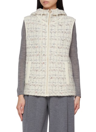 Main View - Click To Enlarge - CRUSH COLLECTION - Checkered Tweed Gilet
