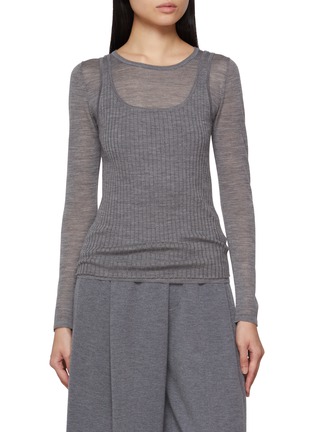 Main View - Click To Enlarge - CRUSH COLLECTION - Layered Crewneck Wool Top