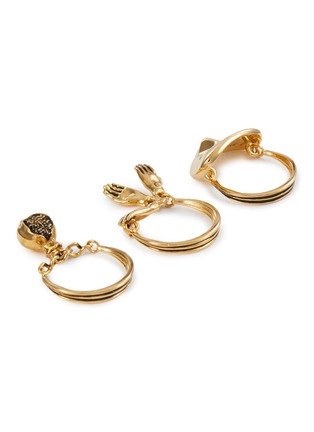 Detail View - Click To Enlarge - LEMAIRE - Estampe Gold Plated Brass Ring — Set of 3