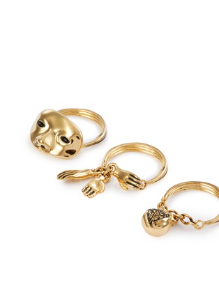 Detail View - Click To Enlarge - LEMAIRE - Estampe Gold Plated Brass Ring — Set of 3