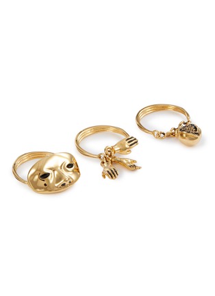 Main View - Click To Enlarge - LEMAIRE - Estampe Gold Plated Brass Ring — Set of 3