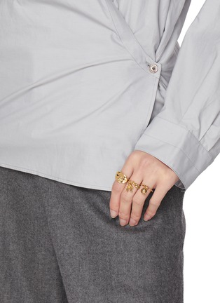 Figure View - Click To Enlarge - LEMAIRE - Estampe Gold Plated Brass Ring — Set of 3