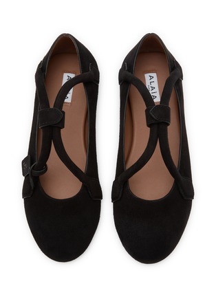 Detail View - Click To Enlarge - ALAÏA - Le Teckel Suede Ballerina Flats