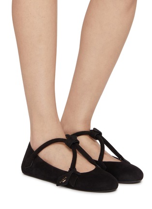 Figure View - Click To Enlarge - ALAÏA - Le Teckel Suede Ballerina Flats