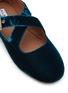 Detail View - Click To Enlarge - ALAÏA - Criss Cross Velvet Ballerina Flats