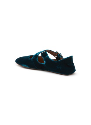  - ALAÏA - Criss Cross Velvet Ballerina Flats