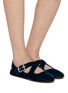Figure View - Click To Enlarge - ALAÏA - Criss Cross Velvet Ballerina Flats