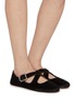 Figure View - Click To Enlarge - ALAÏA - Criss Cross Pony Hair Ballerina Flats