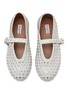 Detail View - Click To Enlarge - ALAÏA - La Ballerine Crystal Leather Mary Jane Flats