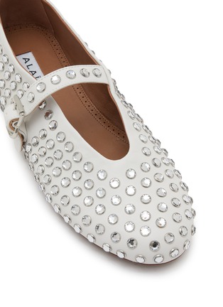 Detail View - Click To Enlarge - ALAÏA - La Ballerine Crystal Leather Mary Jane Flats