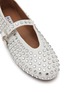 Detail View - Click To Enlarge - ALAÏA - La Ballerine Crystal Leather Mary Jane Flats