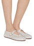 Figure View - Click To Enlarge - ALAÏA - La Ballerine Crystal Leather Mary Jane Flats