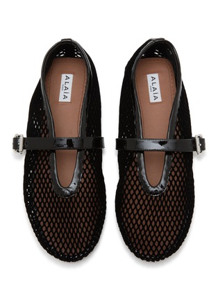 Detail View - Click To Enlarge - ALAÏA - La Ballerine Patent Mesh Mary Jane Flats