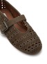 Detail View - Click To Enlarge - ALAÏA - La Ballerine Suede Mesh Mary Jane Flats