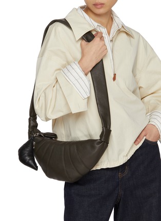 Figure View - Click To Enlarge - LEMAIRE - Small Croissant Grained Leather Bag