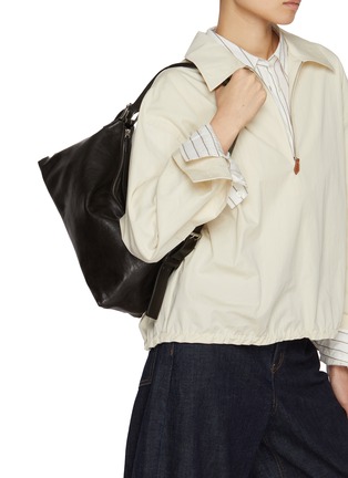 Figure View - Click To Enlarge - LEMAIRE - Belted Baguette Paper Lux Leather Bag