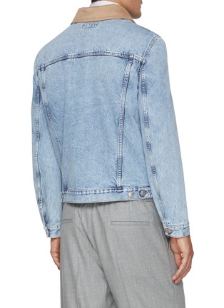 Back View - Click To Enlarge - BRUNELLO CUCINELLI - Contrast Collar Light Wash Denim Jacket