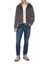 Figure View - Click To Enlarge - BRUNELLO CUCINELLI - Padded Cashmere Knit Sleeve Leather Jacket