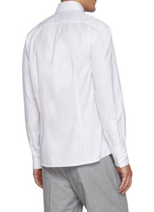 Back View - Click To Enlarge - BRUNELLO CUCINELLI - Spread Collar Cotton Shirt