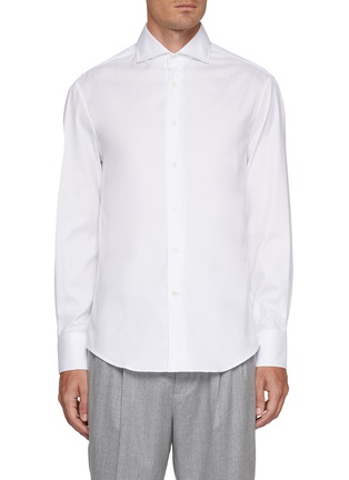Main View - Click To Enlarge - BRUNELLO CUCINELLI - Spread Collar Cotton Shirt