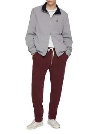 Figure View - Click To Enlarge - BRUNELLO CUCINELLI - Zippered Side Slit Drawstring Sweatpants