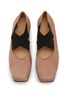 Detail View - Click To Enlarge - UMA WANG - Crisscross Elastic Band Leather Ballerina Flats