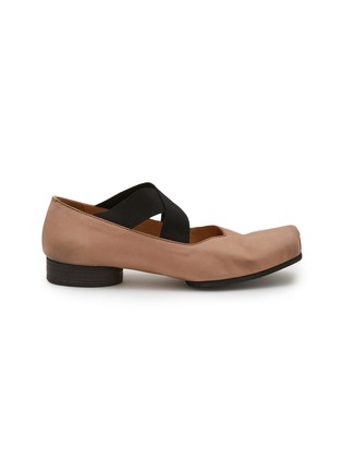 Main View - Click To Enlarge - UMA WANG - Crisscross Elastic Band Leather Ballerina Flats